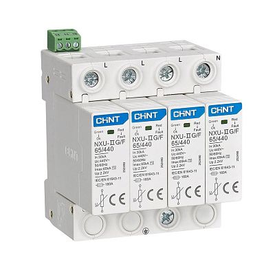 NXU-IIG/F 4P In=25kA Uc=440B Im=65kA (R) | Ограничитель импульсных перенапряжений