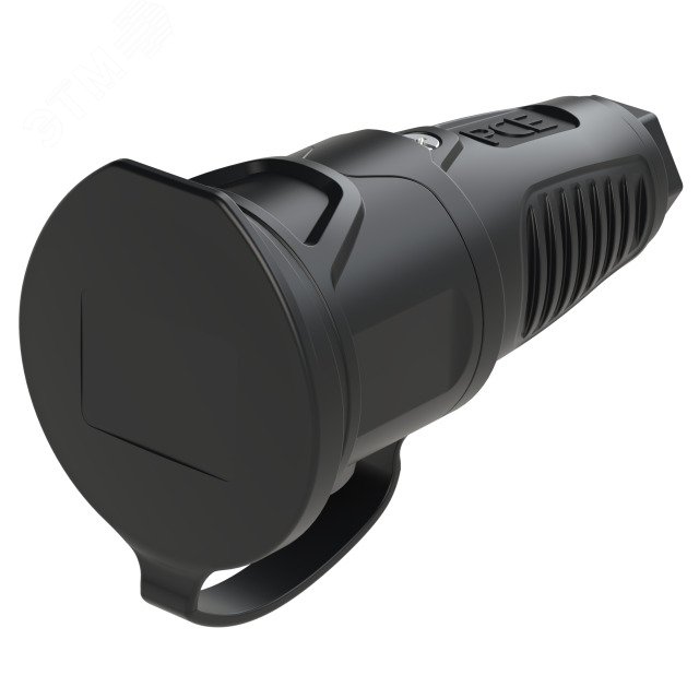 2511-ss | Розетка кабельная PCE 16A 250V 2P+E IP54 с черным крышкой и корпусом, маркер черный