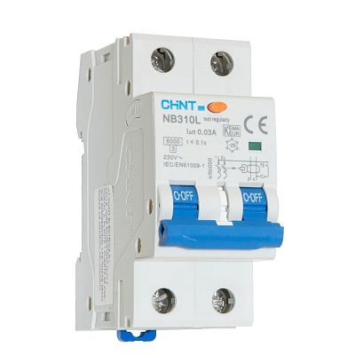 NB310L 2P 6A 30mA, тип A, х-ка C, 6kA (R) | Диф. автомат