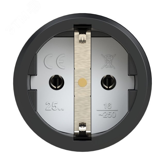 2511-ss | Розетка кабельная PCE 16A 250V 2P+E IP54 с черным крышкой и корпусом, маркер черный