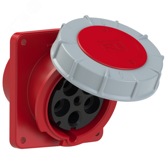 445-6 | Розетка встраиваемая наклонная PCE 125А 400V 3P+N+E IP67